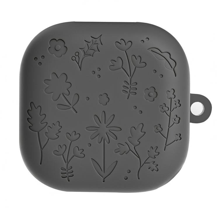 For Samsung Galaxy Buds4 / 4 Pro XDcase Floral Embossing Silicone Earbuds Case with Hook