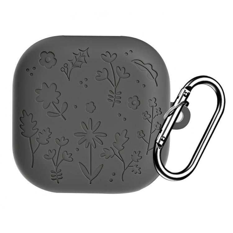 For Samsung Galaxy Buds4 / 4 Pro XDcase Floral Embossing Silicone Earbuds Case with Hook