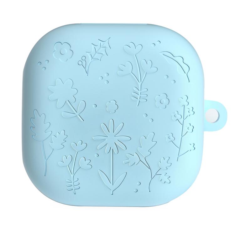 For Samsung Galaxy Buds4 / 4 Pro XDcase Floral Embossing Silicone Earbuds Case with Hook