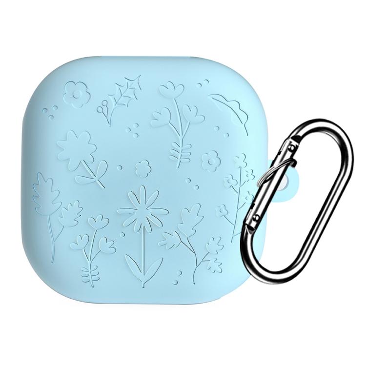 For Samsung Galaxy Buds4 / 4 Pro XDcase Floral Embossing Silicone Earbuds Case with Hook