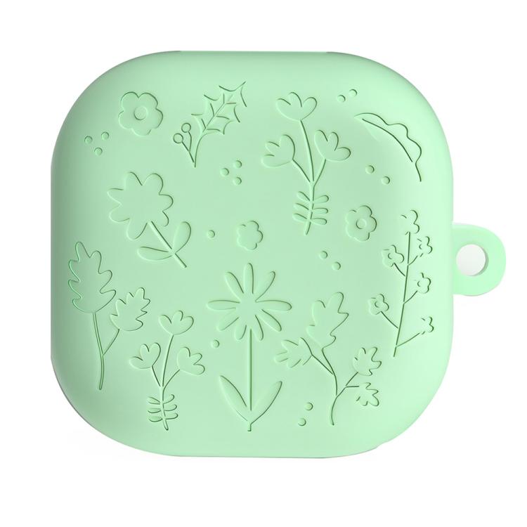 For Samsung Galaxy Buds4 / 4 Pro XDcase Floral Embossing Silicone Earbuds Case with Hook