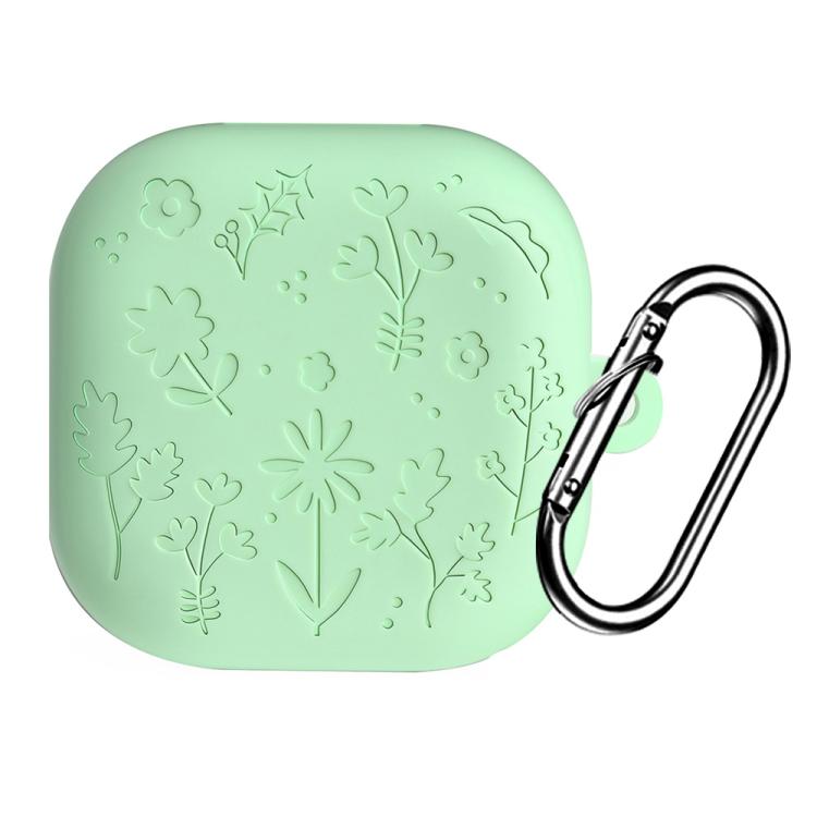 For Samsung Galaxy Buds4 / 4 Pro XDcase Floral Embossing Silicone Earbuds Case with Hook