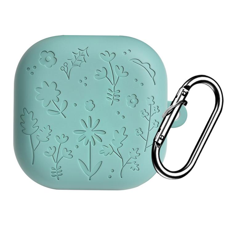 For Samsung Galaxy Buds4 / 4 Pro XDcase Floral Embossing Silicone Earbuds Case with Hook
