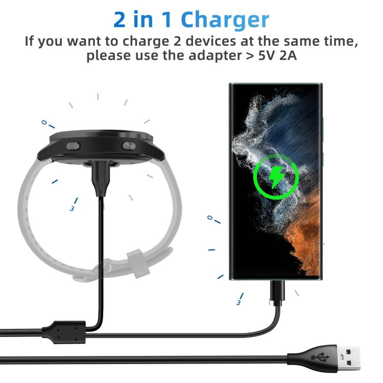 For Garmin Fenix 8 xDfind 2 in 1 USB to Type-C Charger Cable, Length: 1.2m - Black