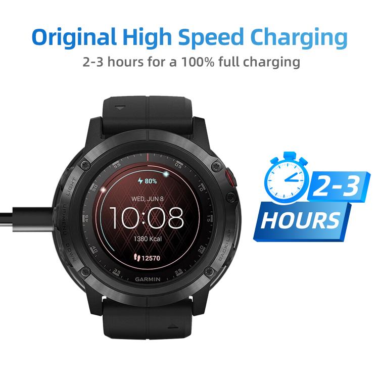 For Garmin Fenix 8 xDfind 2 in 1 USB to Type-C Integrated Watch Charging Base, Length: 1.2m - Black