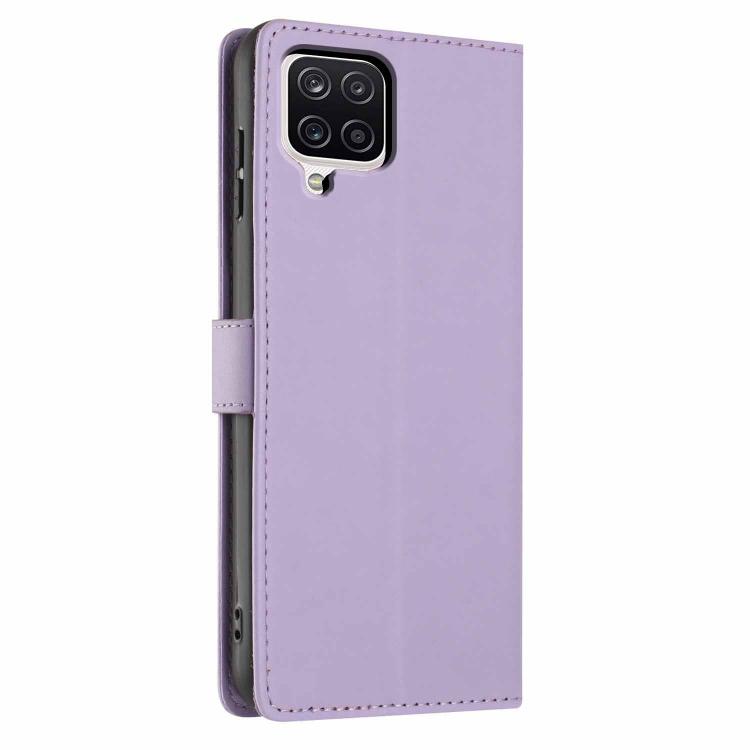 For Samsung Galaxy M33 5G Tree Cat Embossed Flip Vegan Leather Phone Case