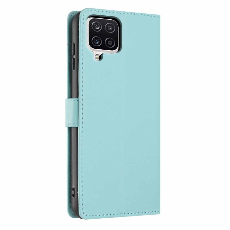 For Samsung Galaxy M53 Tree Cat Embossed Flip Vegan Leather Phone Case