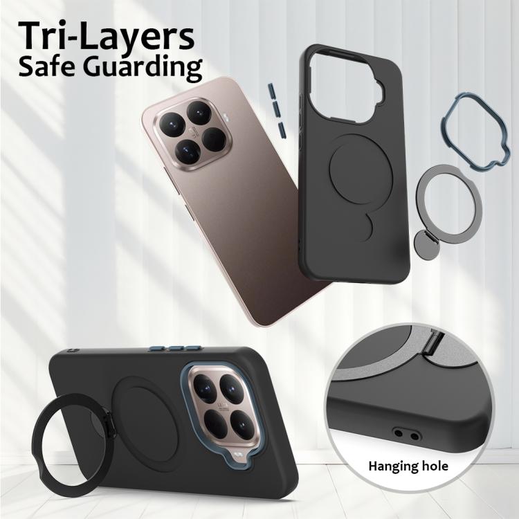 For Xiaomi 15T Pro 5G Gen1.5 Pivot Ring Holder TPU Hybrid PC Phone Case