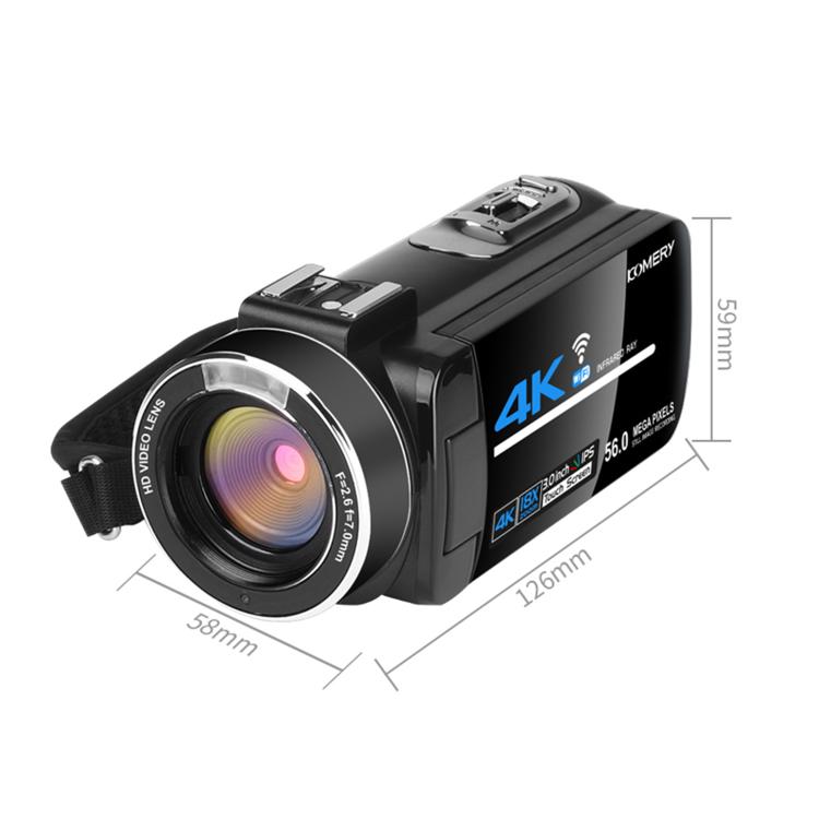 5600PX Zoomable 4K Digital Video Camera With Microphone - Black