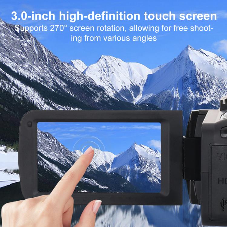 5600PX Zoomable 4K Digital Video Camera With Microphone - Black