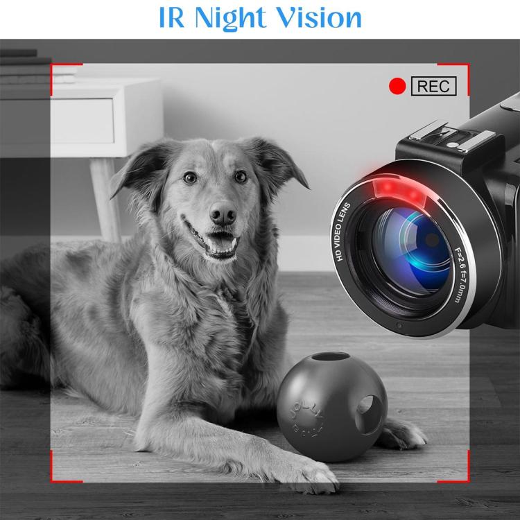 5600PX Zoomable 4K Digital Video Camera With Microphone - Black