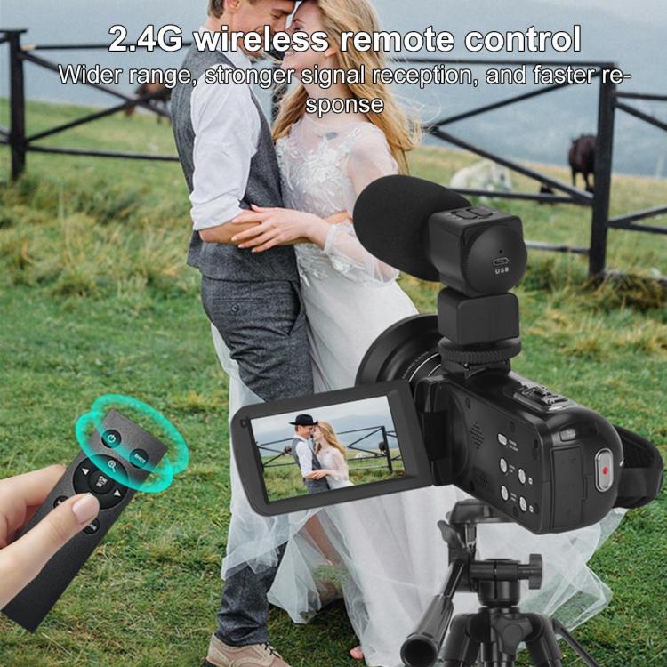 5600PX Zoomable 4K Digital Video Camera With Microphone - Black