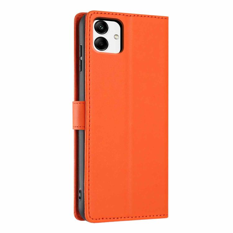 For Samsung Galaxy A04 Tree Cat Embossed Flip Vegan Leather Phone Case