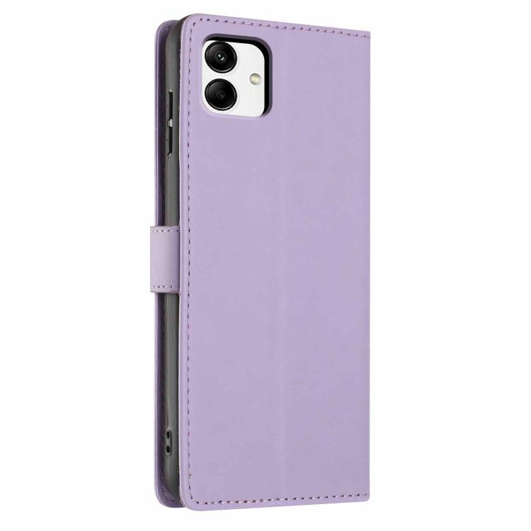 For Samsung Galaxy A04 Tree Cat Embossed Flip Vegan Leather Phone Case