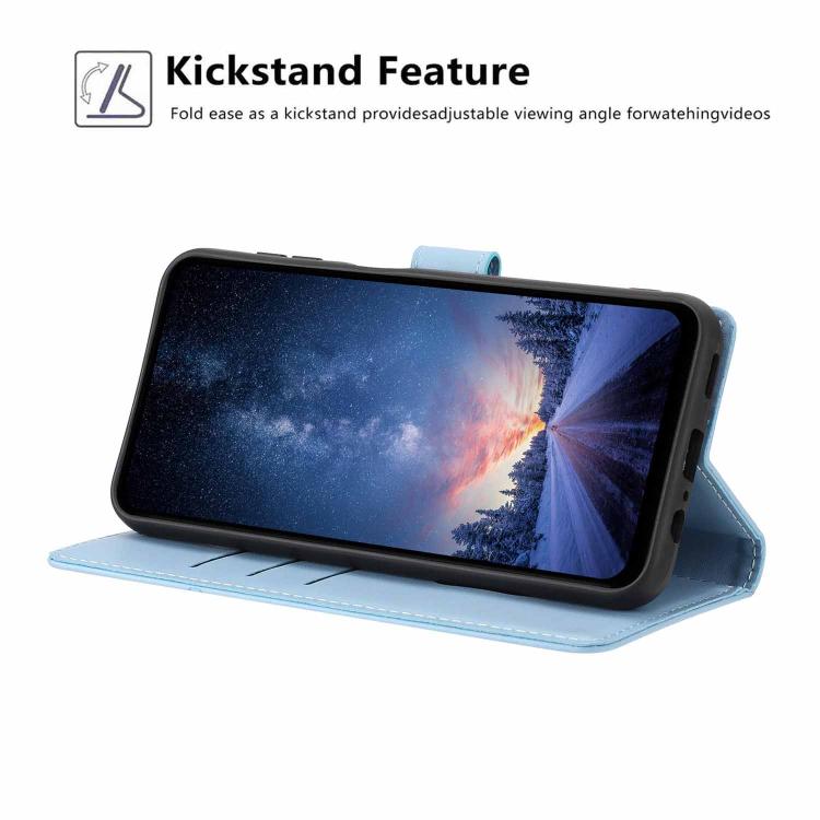 For Samsung Galaxy A13 4G Tree Cat Embossed Flip Vegan Leather Phone Case