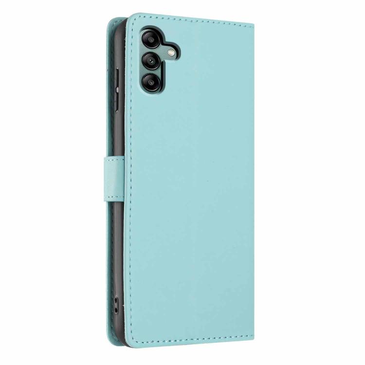 For Samsung Galaxy A13 5G / A04s Tree Cat Embossed Flip Vegan Leather Phone Case