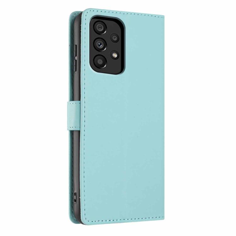 For Samsung Galaxy A33 5G Tree Cat Embossed Flip Vegan Leather Phone Case
