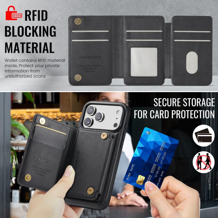 For iPhone 17 Pro Max MAGKING K3 Series MagSafe RFID K3 Pro Card Bag Detachable Phone Case