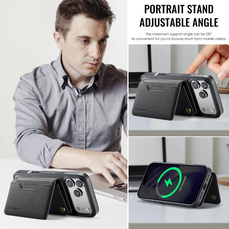 For iPhone 17 Pro Max MAGKING K3 Series MagSafe RFID K3 Pro Card Bag Detachable Phone Case