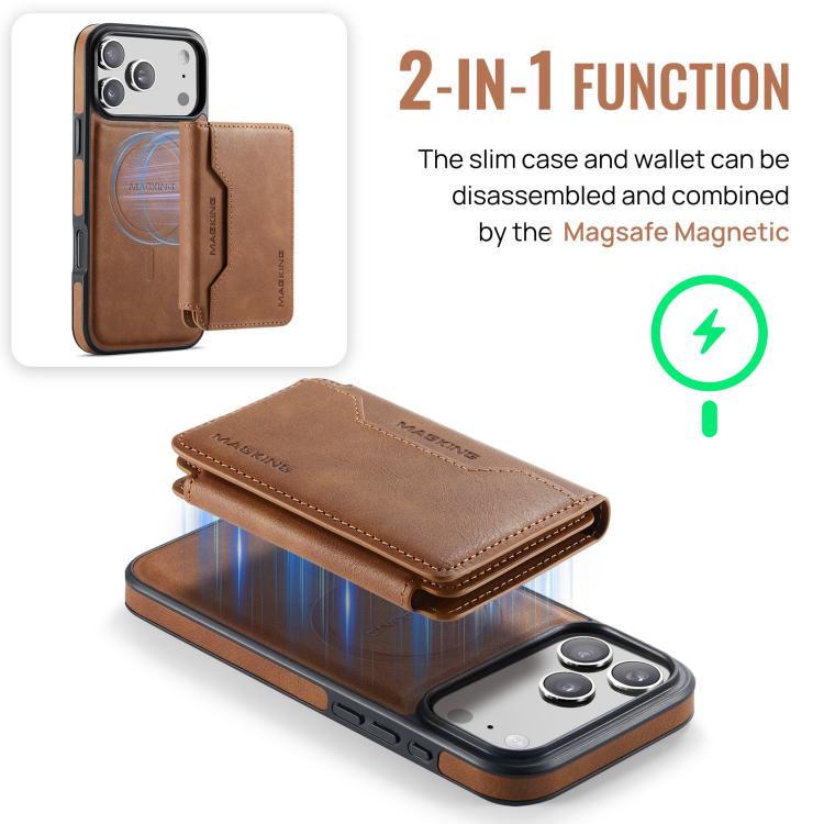 For iPhone 17 Pro Max MAGKING K3 Series MagSafe RFID K3 Pro Card Bag Detachable Phone Case