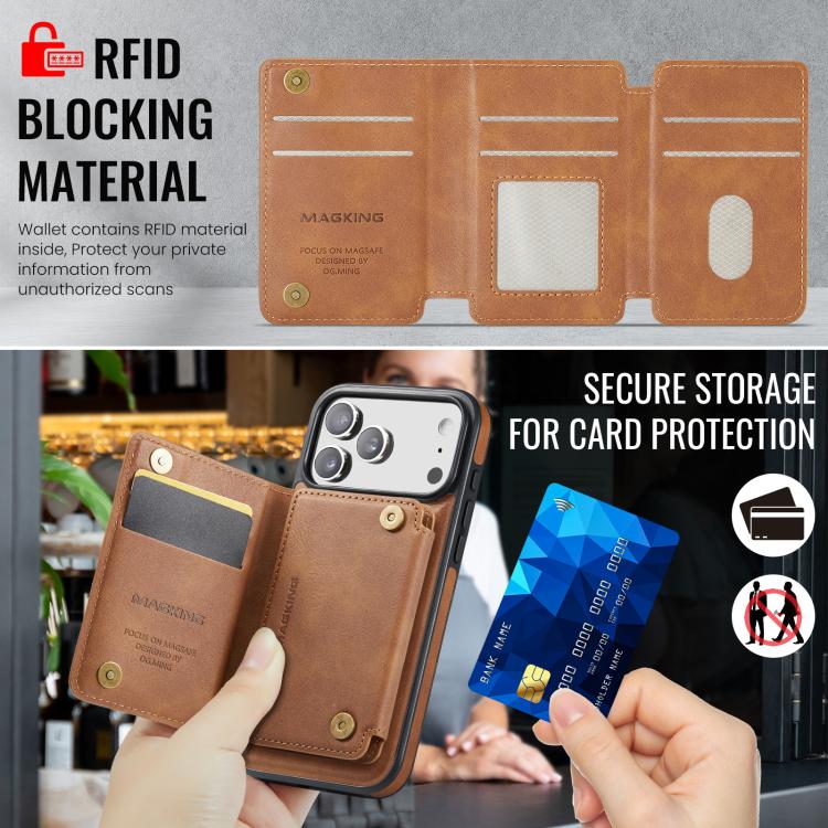For iPhone 17 Pro Max MAGKING K3 Series MagSafe RFID K3 Pro Card Bag Detachable Phone Case