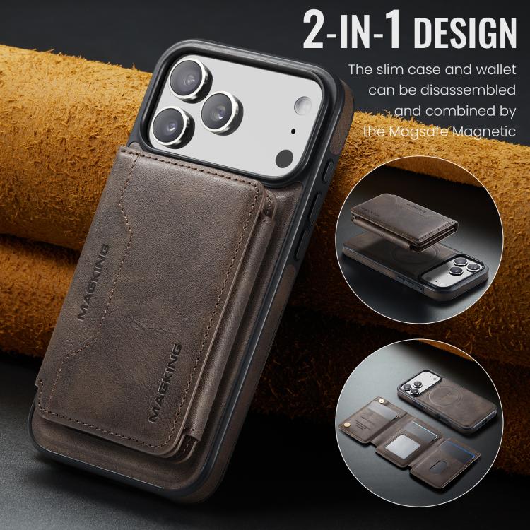 For iPhone 17 Pro Max MAGKING K3 Series MagSafe RFID K3 Pro Card Bag Detachable Phone Case