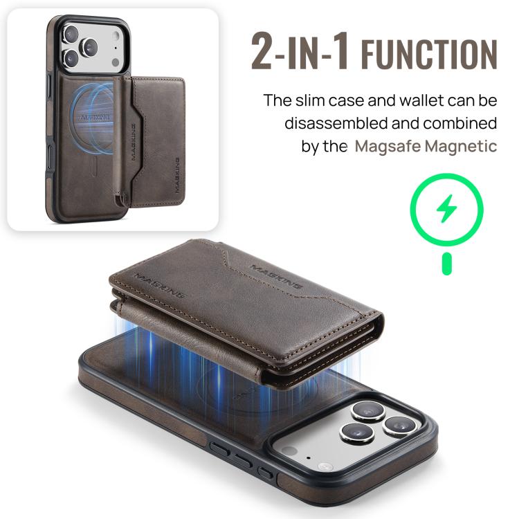 For iPhone 17 Pro Max MAGKING K3 Series MagSafe RFID K3 Pro Card Bag Detachable Phone Case