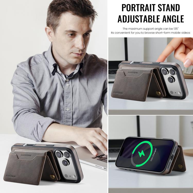 For iPhone 17 Pro Max MAGKING K3 Series MagSafe RFID K3 Pro Card Bag Detachable Phone Case