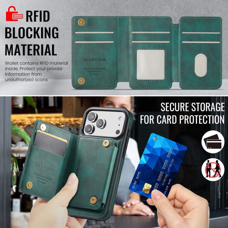 For iPhone 17 Pro Max MAGKING K3 Series MagSafe RFID K3 Pro Card Bag Detachable Phone Case