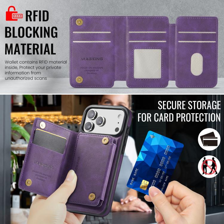 For iPhone 17 Pro Max MAGKING K3 Series MagSafe RFID K3 Pro Card Bag Detachable Phone Case