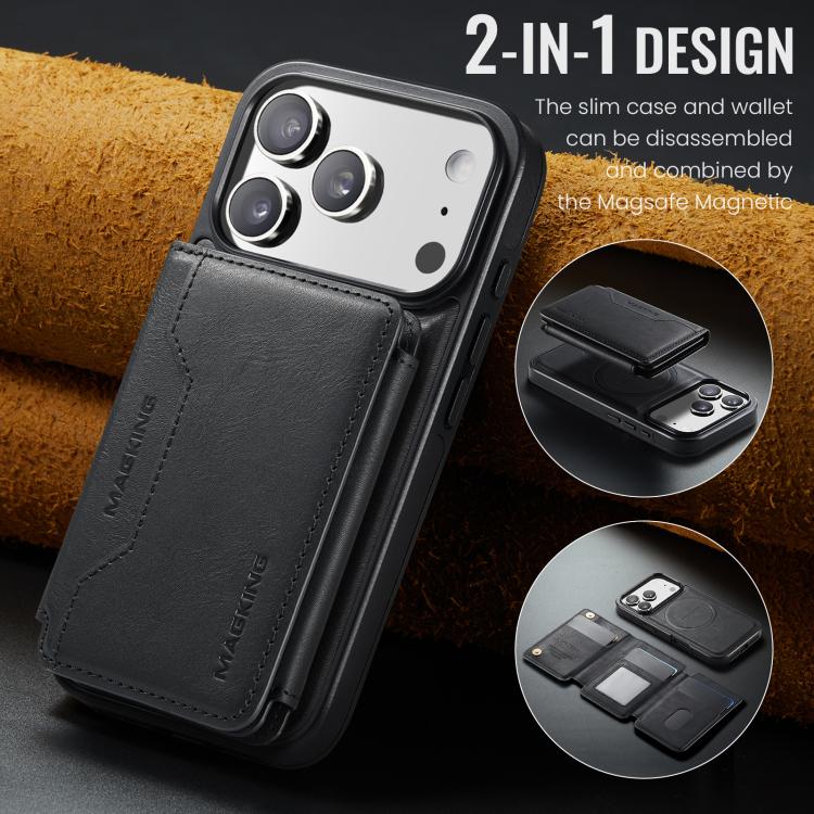For iPhone 17 Pro MAGKING K3 Series MagSafe RFID K3 Pro Card Bag Detachable Phone Case