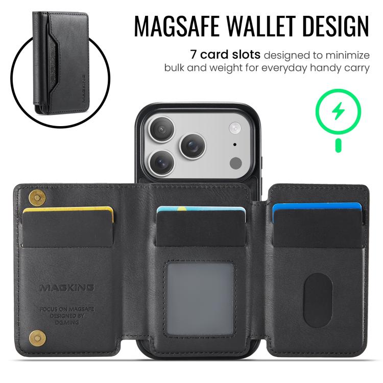 For iPhone 17 Pro MAGKING K3 Series MagSafe RFID K3 Pro Card Bag Detachable Phone Case