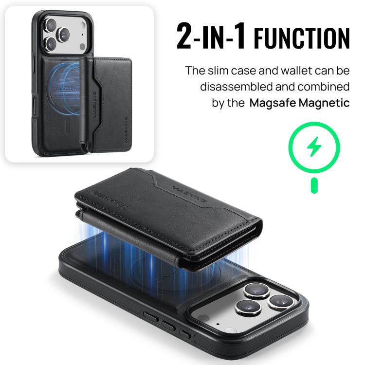 For iPhone 17 Pro MAGKING K3 Series MagSafe RFID K3 Pro Card Bag Detachable Phone Case