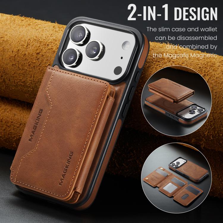 For iPhone 17 Pro MAGKING K3 Series MagSafe RFID K3 Pro Card Bag Detachable Phone Case