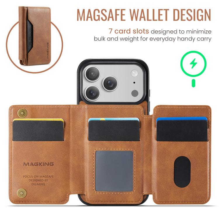 For iPhone 17 Pro MAGKING K3 Series MagSafe RFID K3 Pro Card Bag Detachable Phone Case