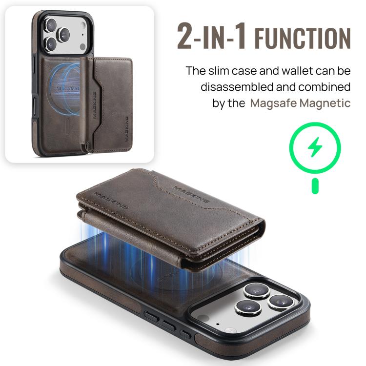 For iPhone 17 Pro MAGKING K3 Series MagSafe RFID K3 Pro Card Bag Detachable Phone Case