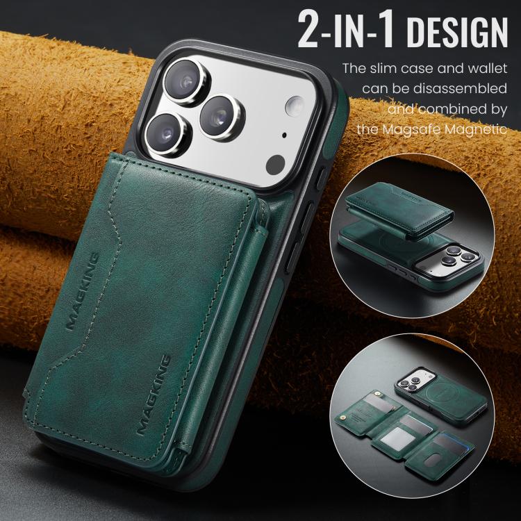 For iPhone 17 Pro MAGKING K3 Series MagSafe RFID K3 Pro Card Bag Detachable Phone Case