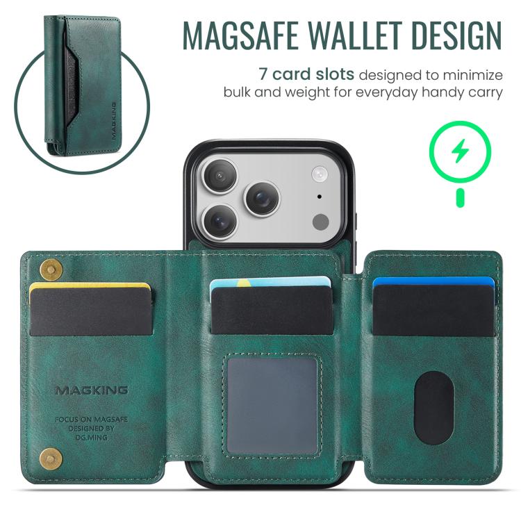 For iPhone 17 Pro MAGKING K3 Series MagSafe RFID K3 Pro Card Bag Detachable Phone Case