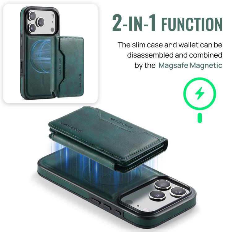For iPhone 17 Pro MAGKING K3 Series MagSafe RFID K3 Pro Card Bag Detachable Phone Case