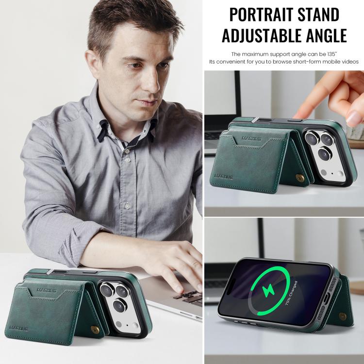 For iPhone 17 Pro MAGKING K3 Series MagSafe RFID K3 Pro Card Bag Detachable Phone Case