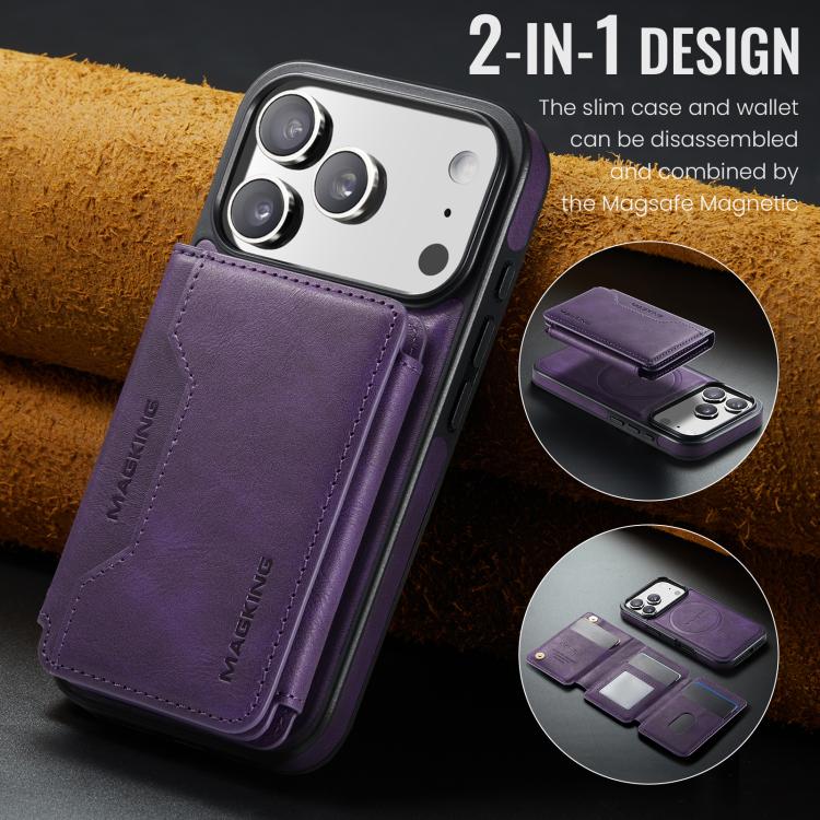 For iPhone 17 Pro MAGKING K3 Series MagSafe RFID K3 Pro Card Bag Detachable Phone Case