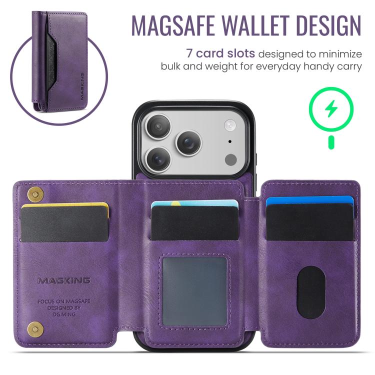 For iPhone 17 Pro MAGKING K3 Series MagSafe RFID K3 Pro Card Bag Detachable Phone Case