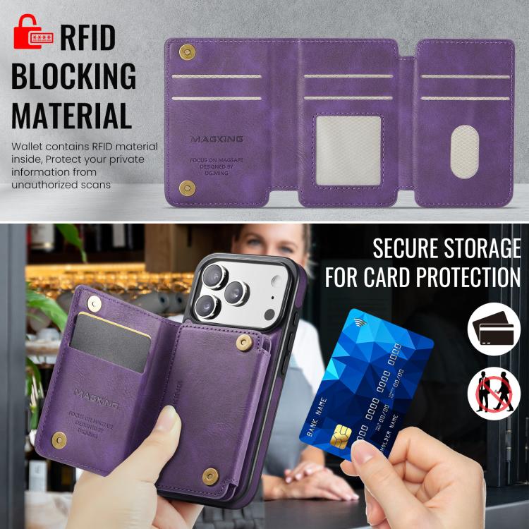 For iPhone 17 Pro MAGKING K3 Series MagSafe RFID K3 Pro Card Bag Detachable Phone Case