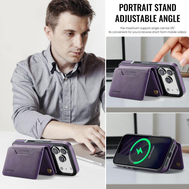 For iPhone 17 Pro MAGKING K3 Series MagSafe RFID K3 Pro Card Bag Detachable Phone Case