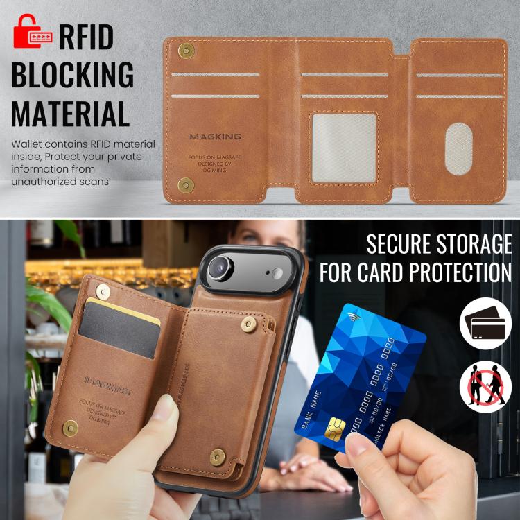 For iPhone Air MAGKING K3 Series MagSafe RFID K3 Pro Card Bag Detachable Phone Case