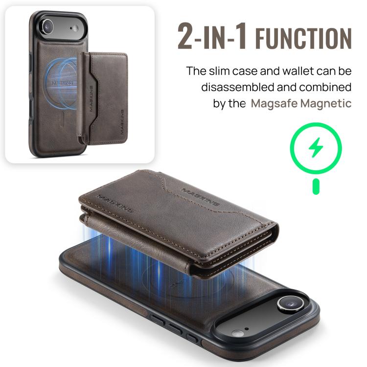 For iPhone Air MAGKING K3 Series MagSafe RFID K3 Pro Card Bag Detachable Phone Case