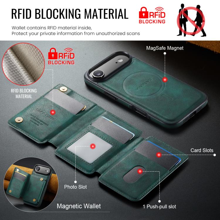 For iPhone Air MAGKING K3 Series MagSafe RFID K3 Pro Card Bag Detachable Phone Case