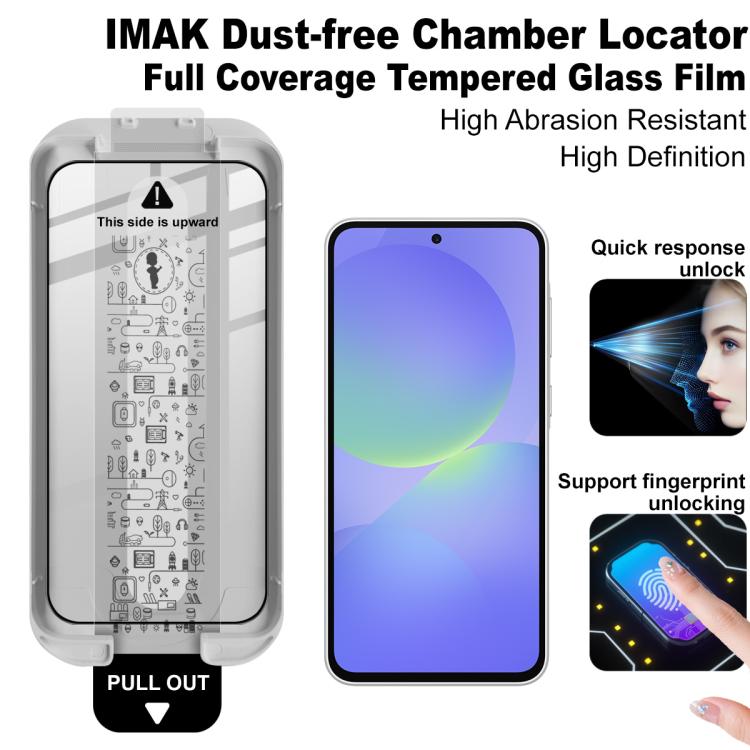 For Samsung Galaxy A35 5G / A55 5G imak Dust-free Chamber Locator Full Coverage Tempered Glass Film