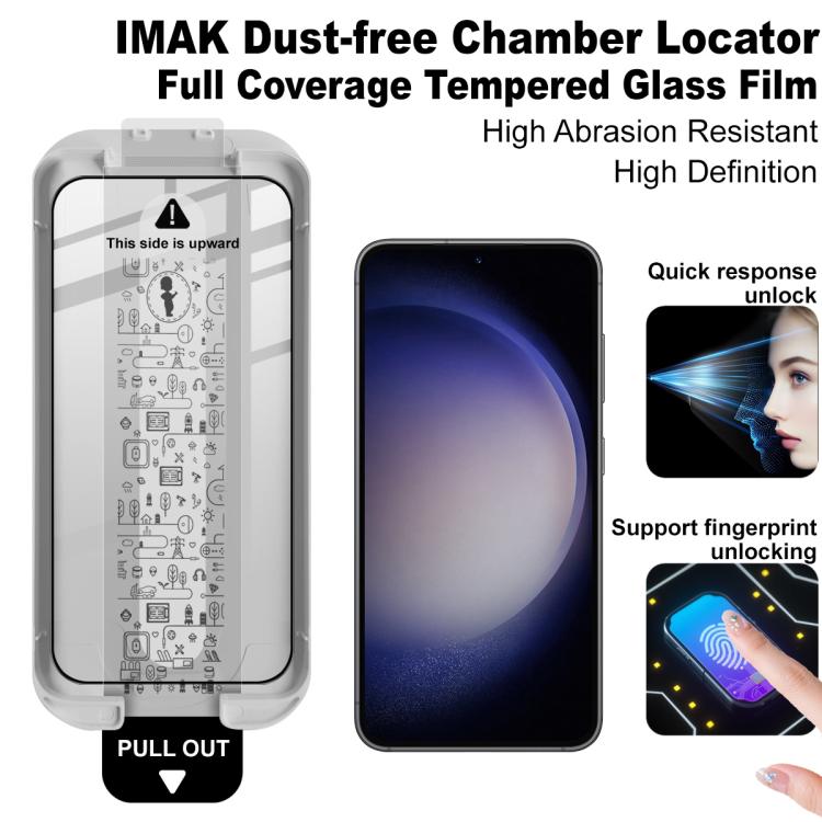 For Samsung Galaxy S23+ 5G / S22+ 5G imak Dust-free Chamber Locator Full Coverage Tempered Glass Film