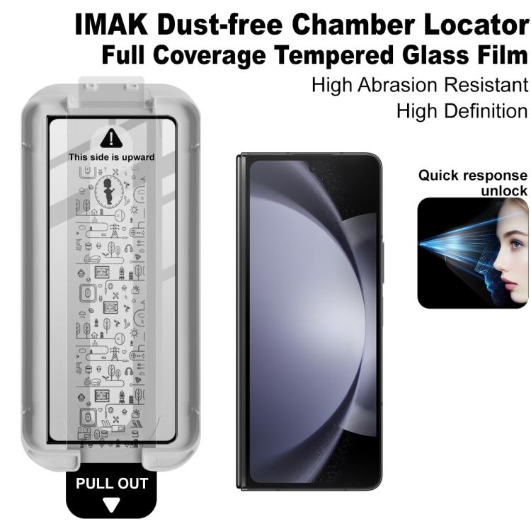For Samsung Galaxy Z Fold5 5G imak Dust-free Chamber Locator Full Coverage Tempered Glass Film